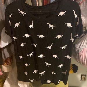 Black dinosaur silhouette shirt